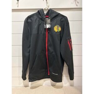 Majestic Chicago Blackhawks NHL Therma Base Full Zip Jacket Black Red Mens M